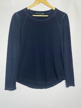 Veronica Beard Jeans Pima Cotton Long Sleeve Top Blue Size L